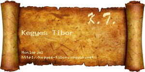Kegyes Tibor névjegykártya